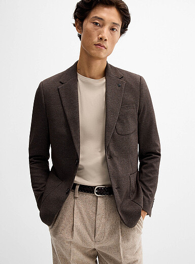 Flannel-like houndstooth blazer