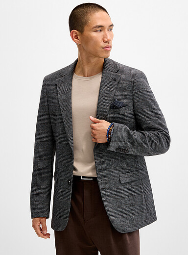 Prince of Wales charcoal blazer