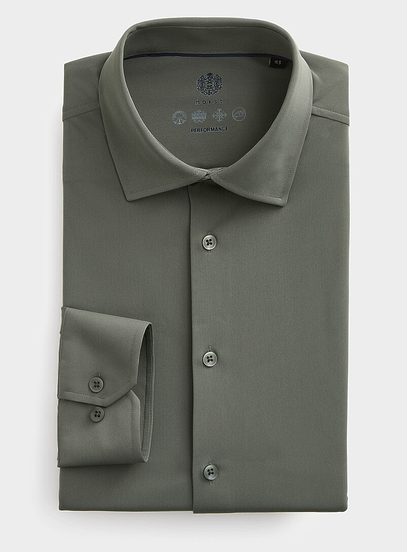 H&ouml;rst: La chemise ultra-extensible unie <b>Coupe ajust&eacute;e</b> Bleu p&acirc;le - Bleu ciel pour homme