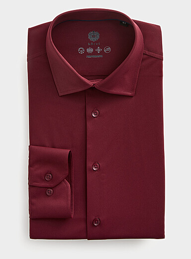 H&ouml;rst White Solid ultra-stretch shirt <b>Slim fit</b> for men