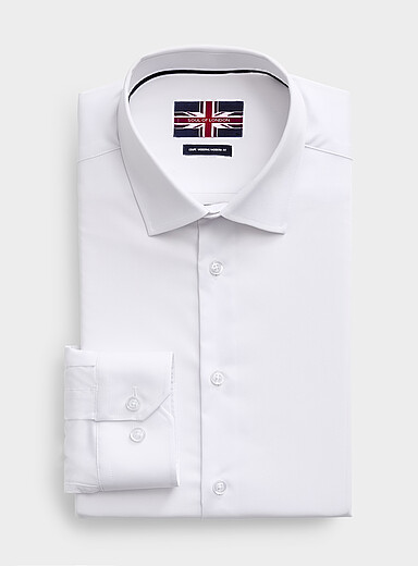 Solid stretch twill shirt <b>Modern fit</b>