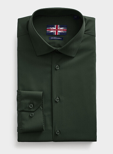 Solid stretch twill shirt <b>Modern fit</b>