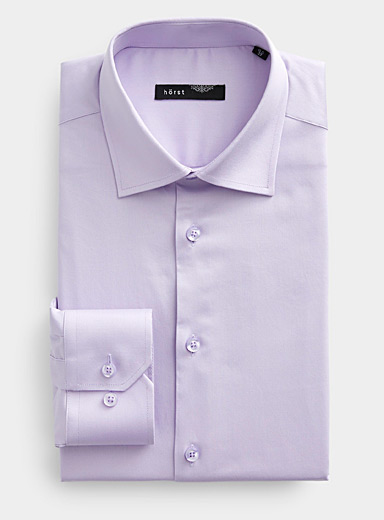 H&ouml;rst Grape/Dark Crimson Stretch solid shirt <b>Slim fit</b> for men