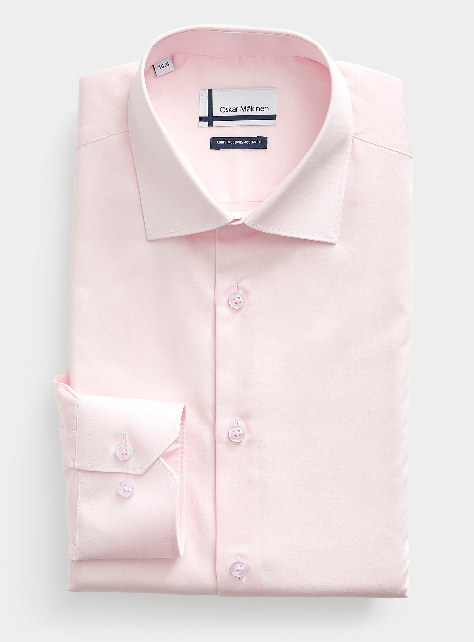Oskar Mäkinen Cotton Sateen Shirt Modern Fit In Pink