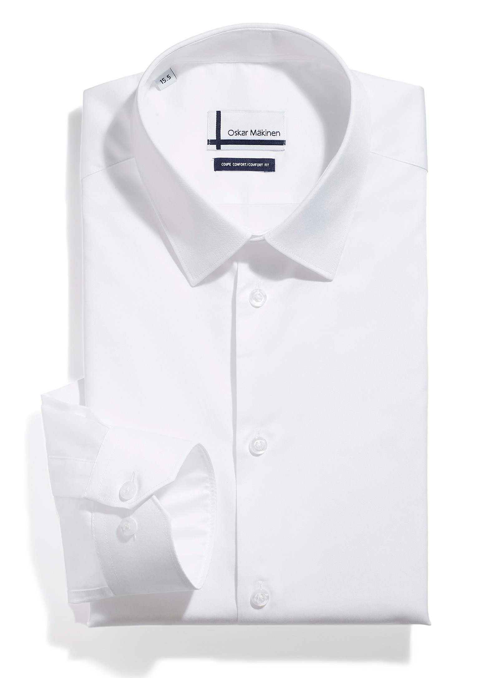 Oskar Mäkinen Satiny Business Shirt Comfort Fit In White