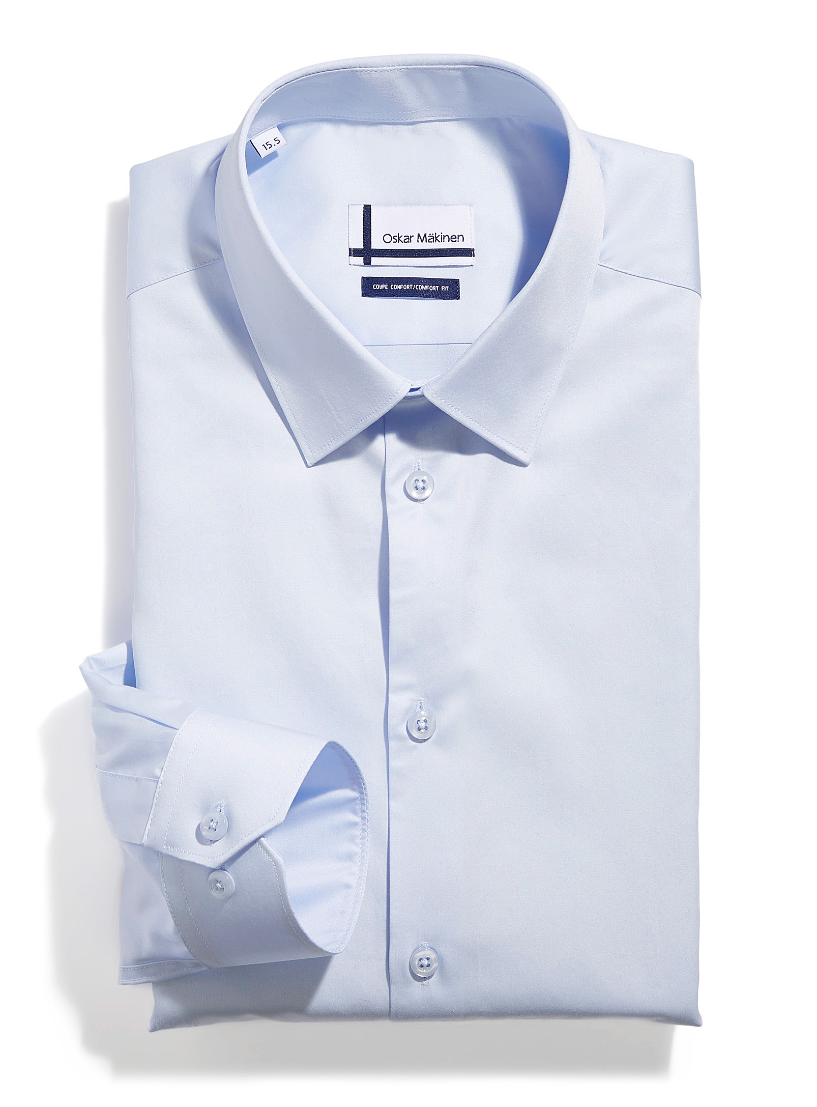 Oskar Mäkinen Satiny Business Shirt Comfort Fit In Blue