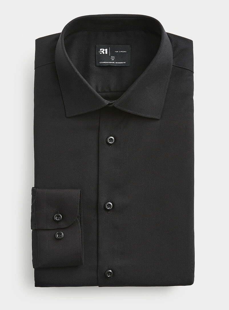 Solid wrinkle-free Dobby shirt Modern fit product image (primary)