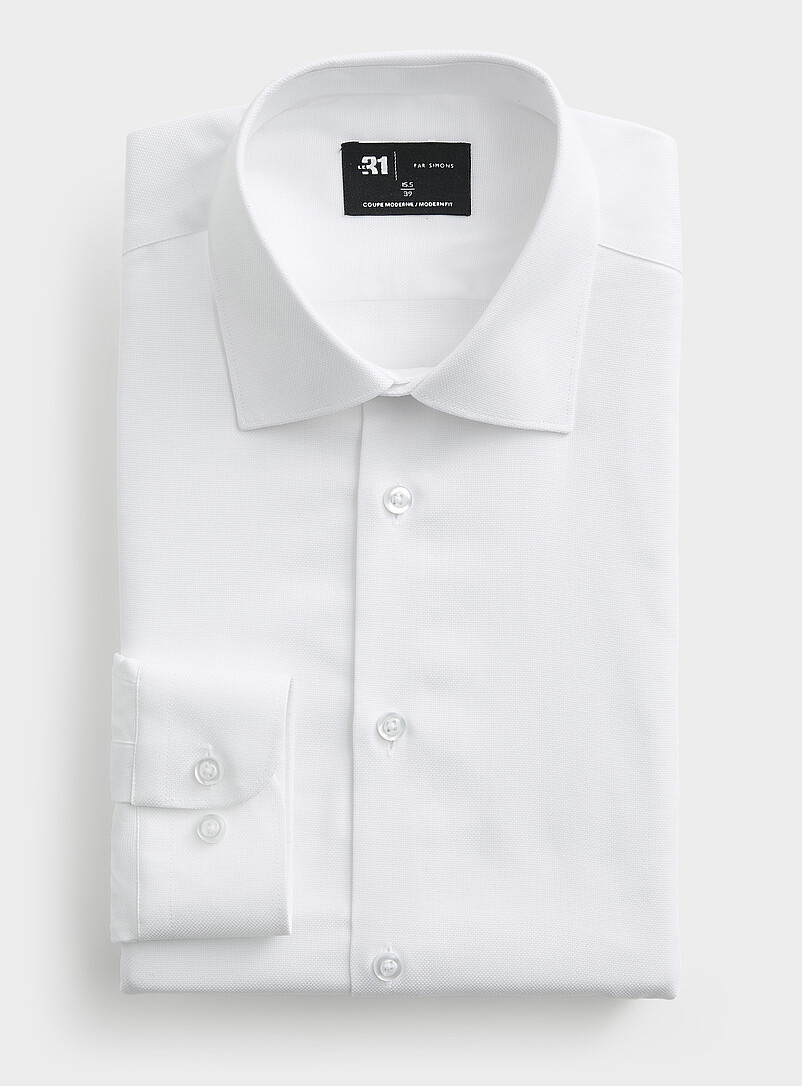 Solid Wrinkle-Free Dobby Shirt Modern Fit