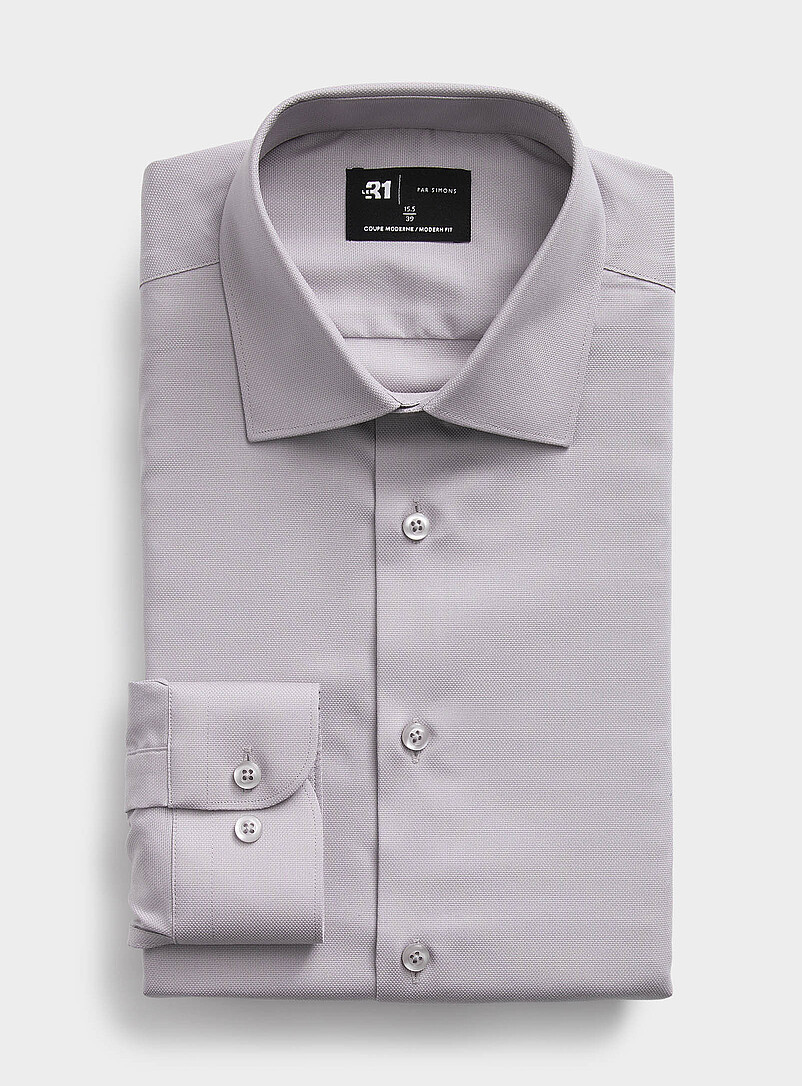Solid Wrinkle-Free Dobby Shirt Modern Fit