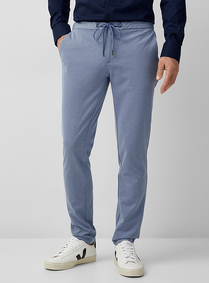 Chambray blue knit pant Slim fit | Soul 