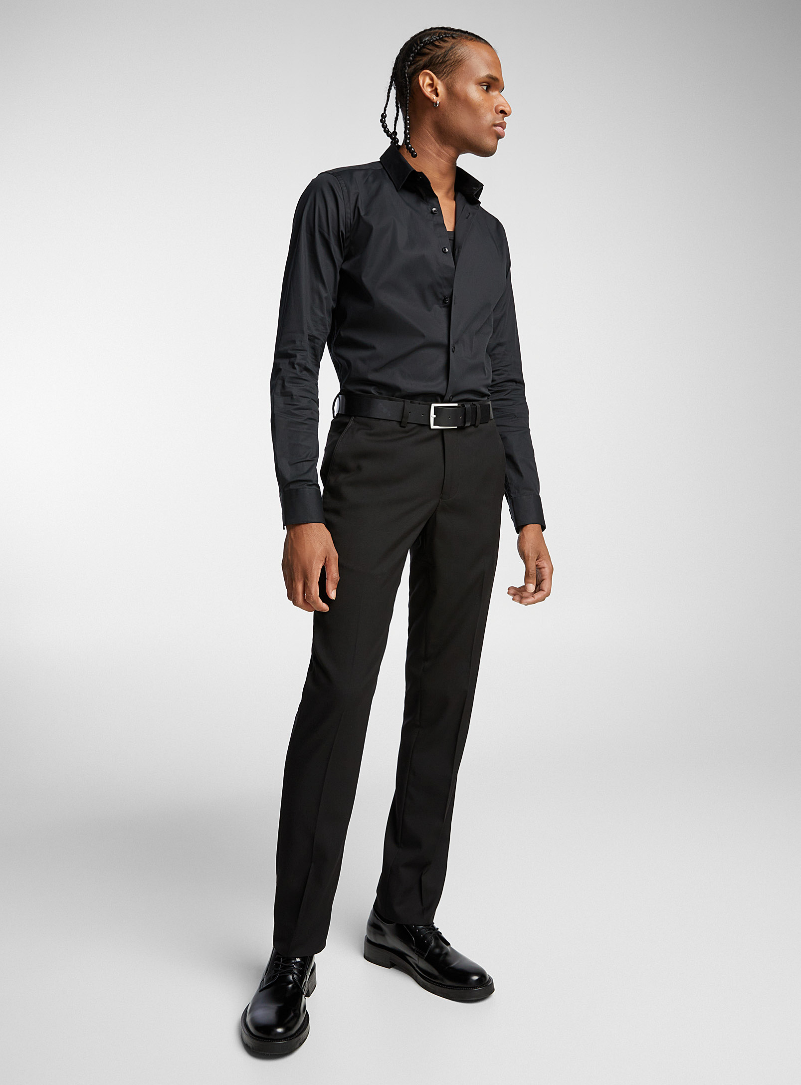 Soul Of London Supple Twill Pant Slim Fit In Black