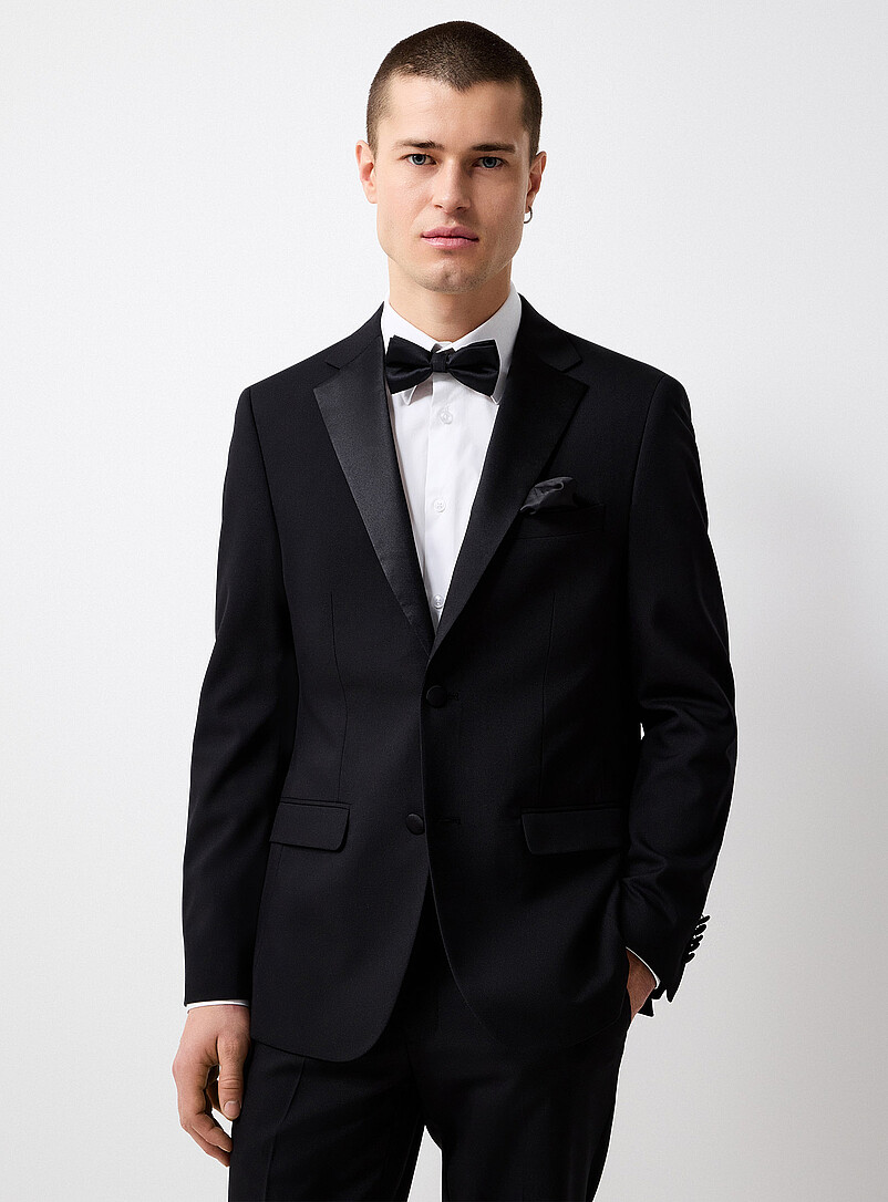 Black piqué tuxedo Slim fit product image 2