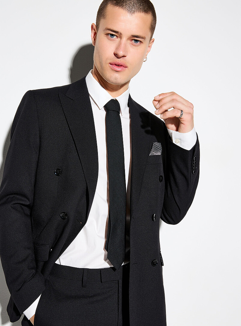 Double-breasted piqué suit Slim fit product image 2