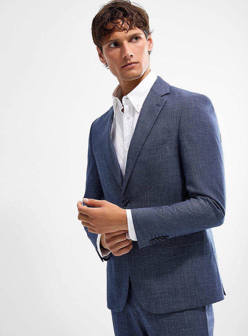 Textured chambray suit Slim fit product image 2