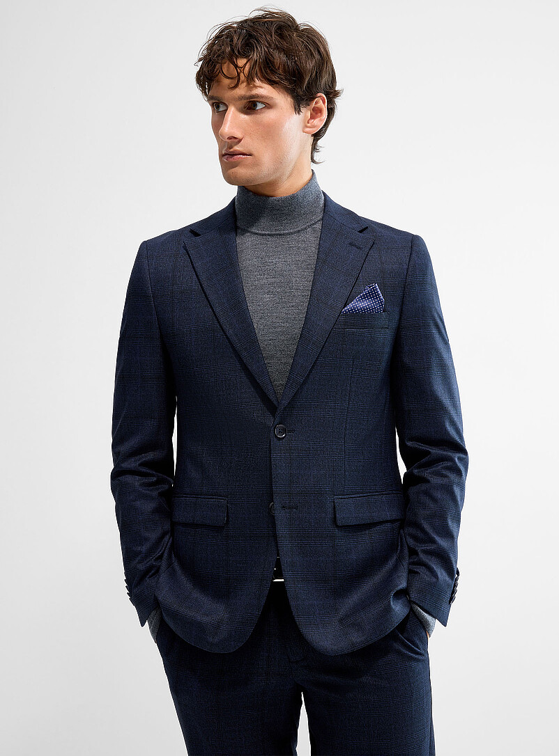 Navy Prince of Wales suit Slim fit product image 2