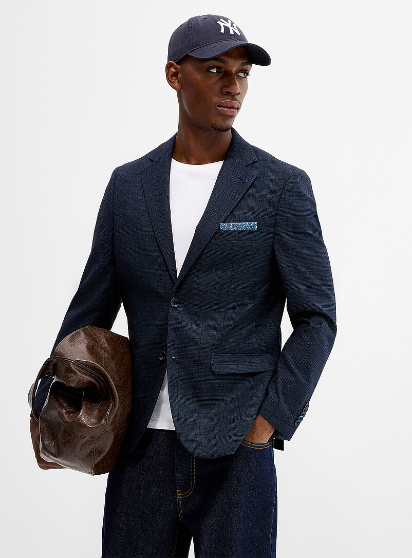 Midnight Blue Prince Of Wales Blazer
