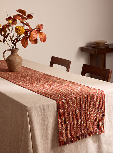 Fall colours woven table runner