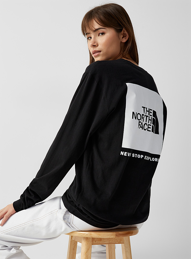 The North Face: Le t-shirt manches longues logos Noir pour femme