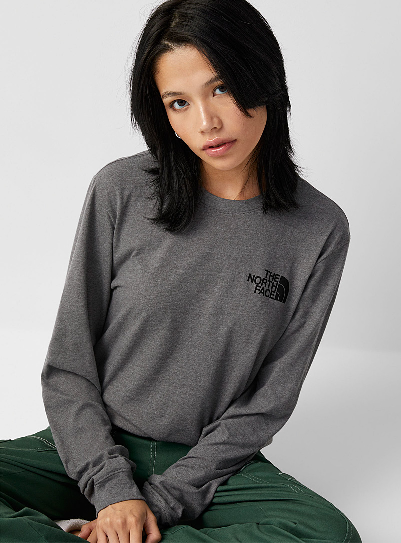 The North Face: Le t-shirt manches longues logos Gris pour femme