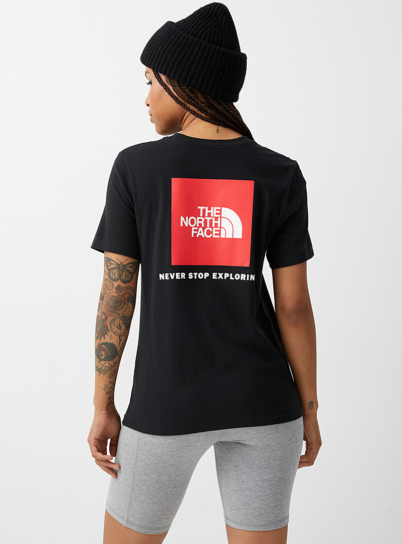 The North Face Black and White Red Box short-sleeve tee for women