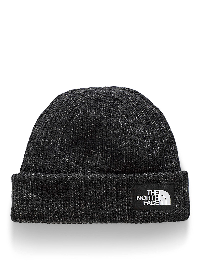 The North Face Black Ribbed knit heathered tuque for women