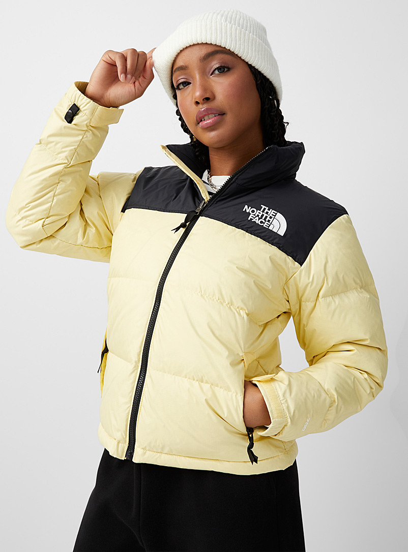 The North Face Light Yellow 1996 Retro Nuptse puffer jacket for women