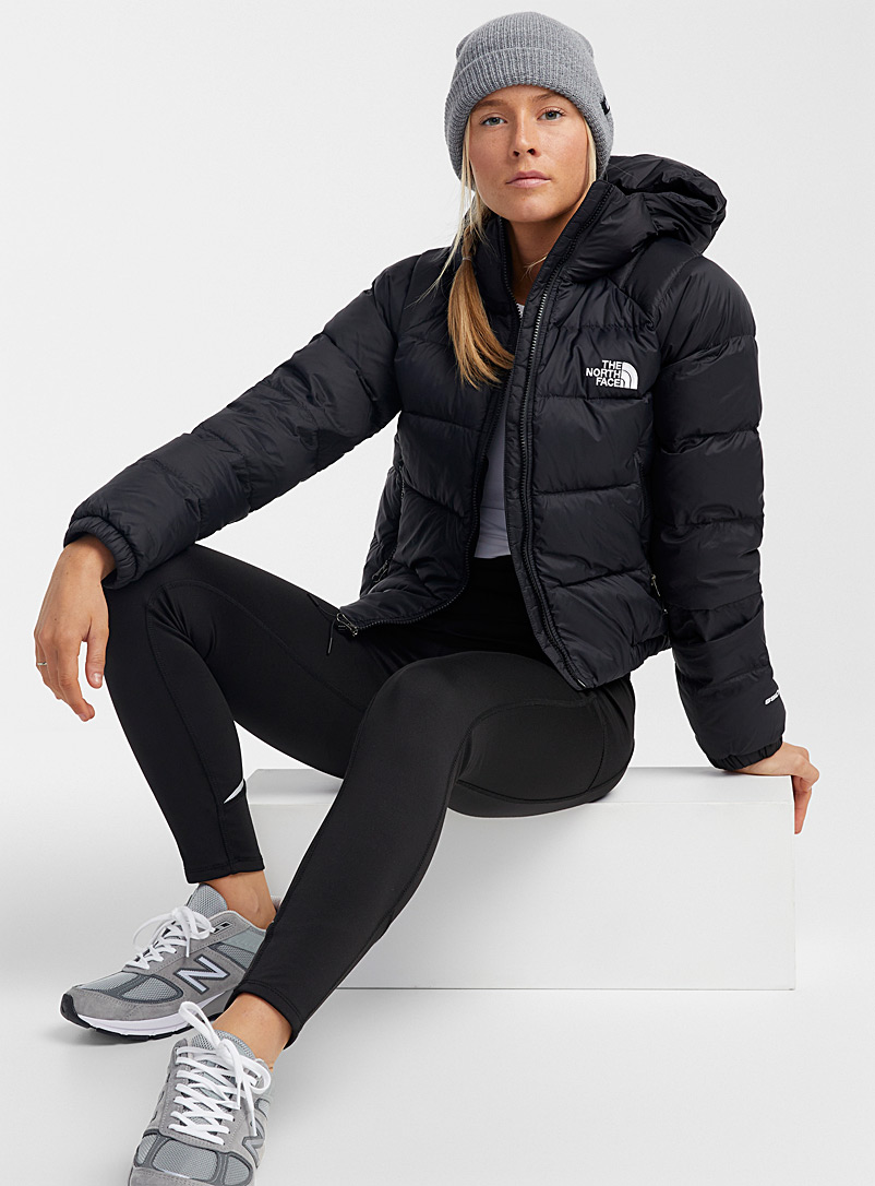The North Face Black Hydrenalite cropped hooded puffer jacket for women