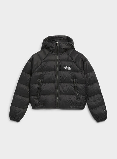 The North Face Black Hydrenalite cropped hooded puffer jacket for women