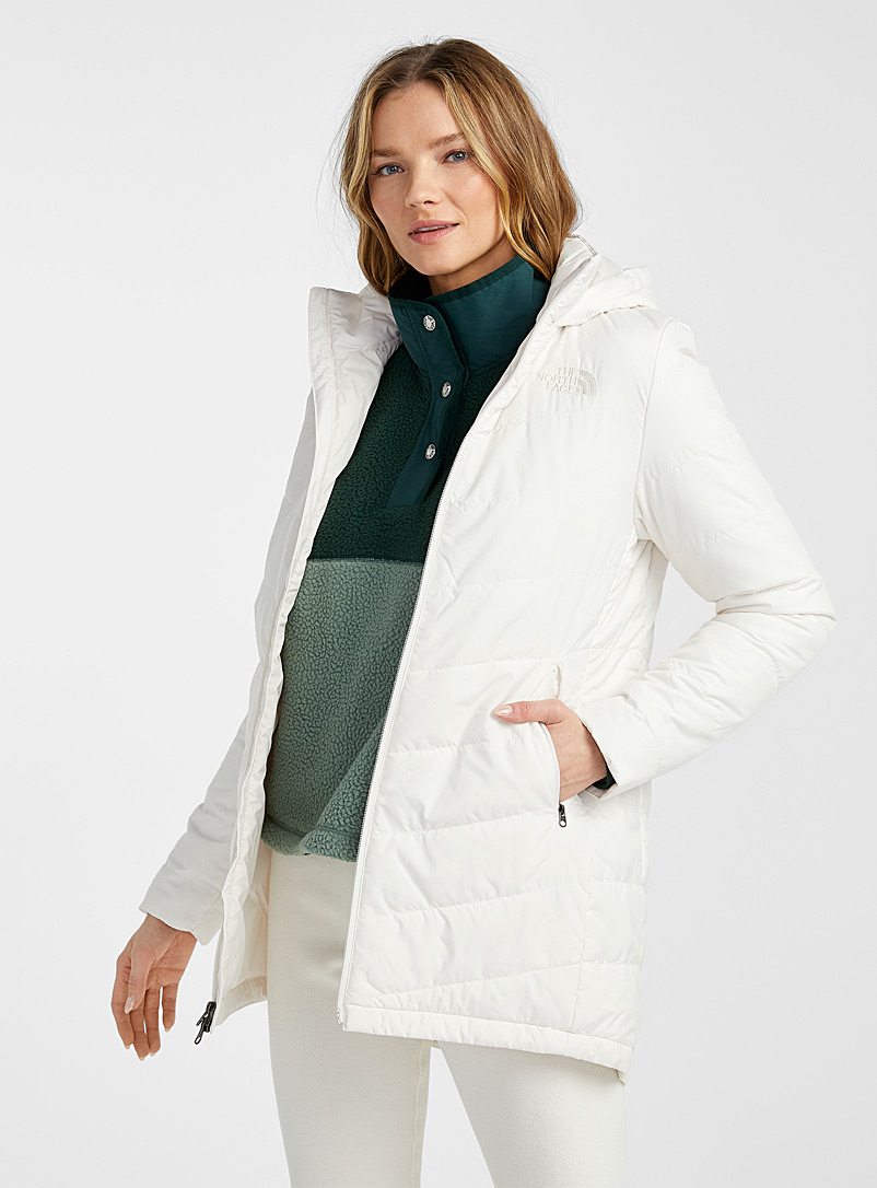 The North Face Ivory White Tamburello quilted parka Fitted style for women