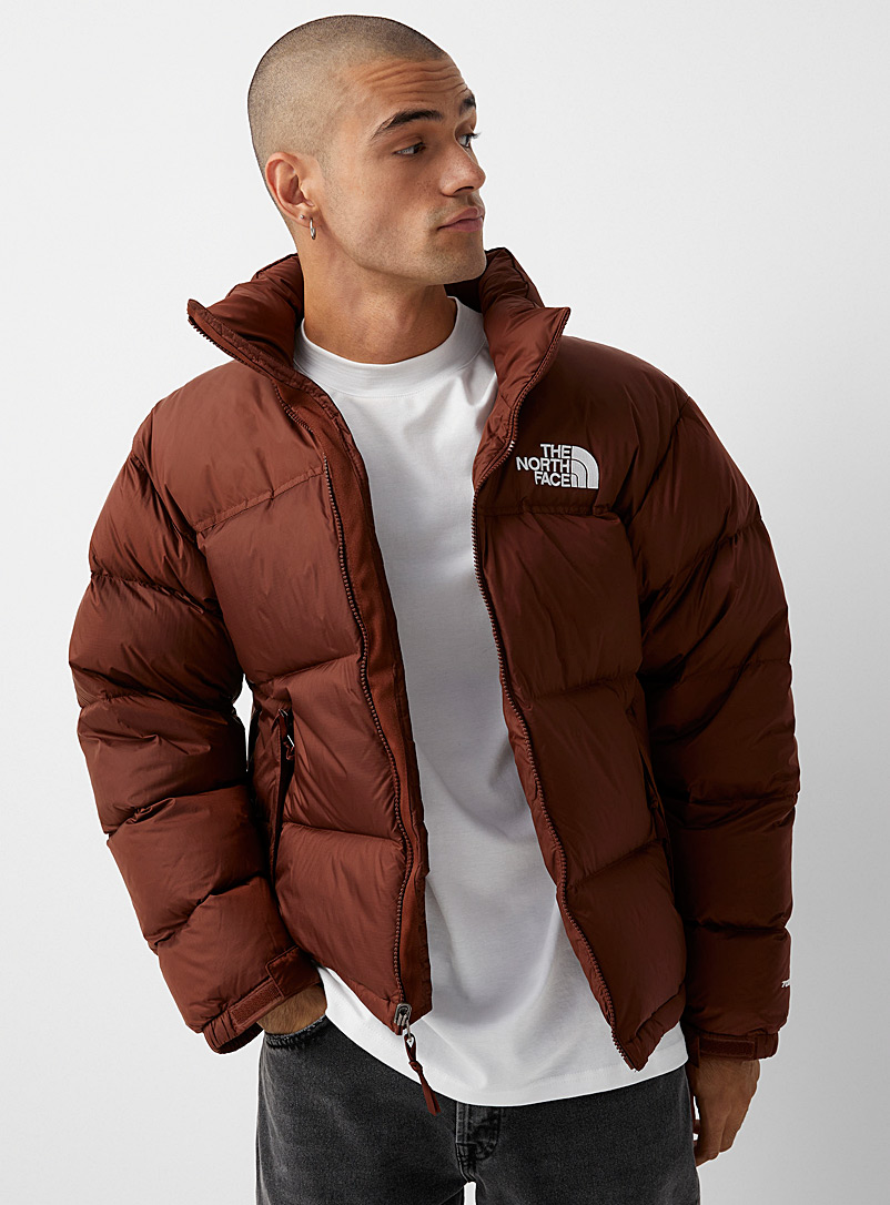 The North Face Brown Nuptse retro puffer jacket for men