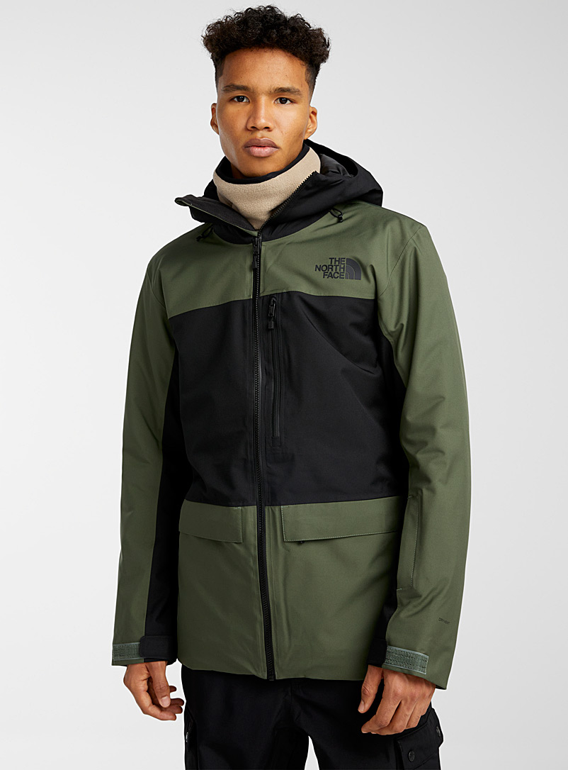 The North Face: Le manteau couleurs blocs Sickline Vert à motifs pour homme