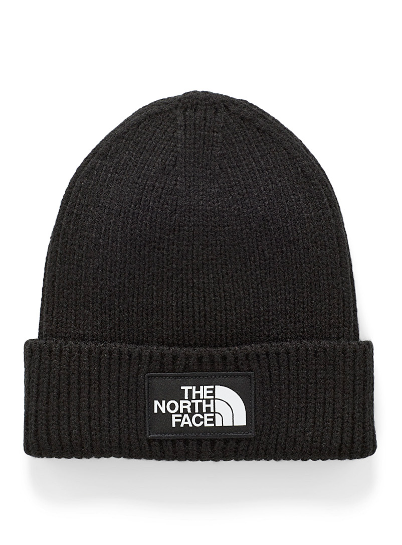 The North Face Black Ribbed emblem tuque for women