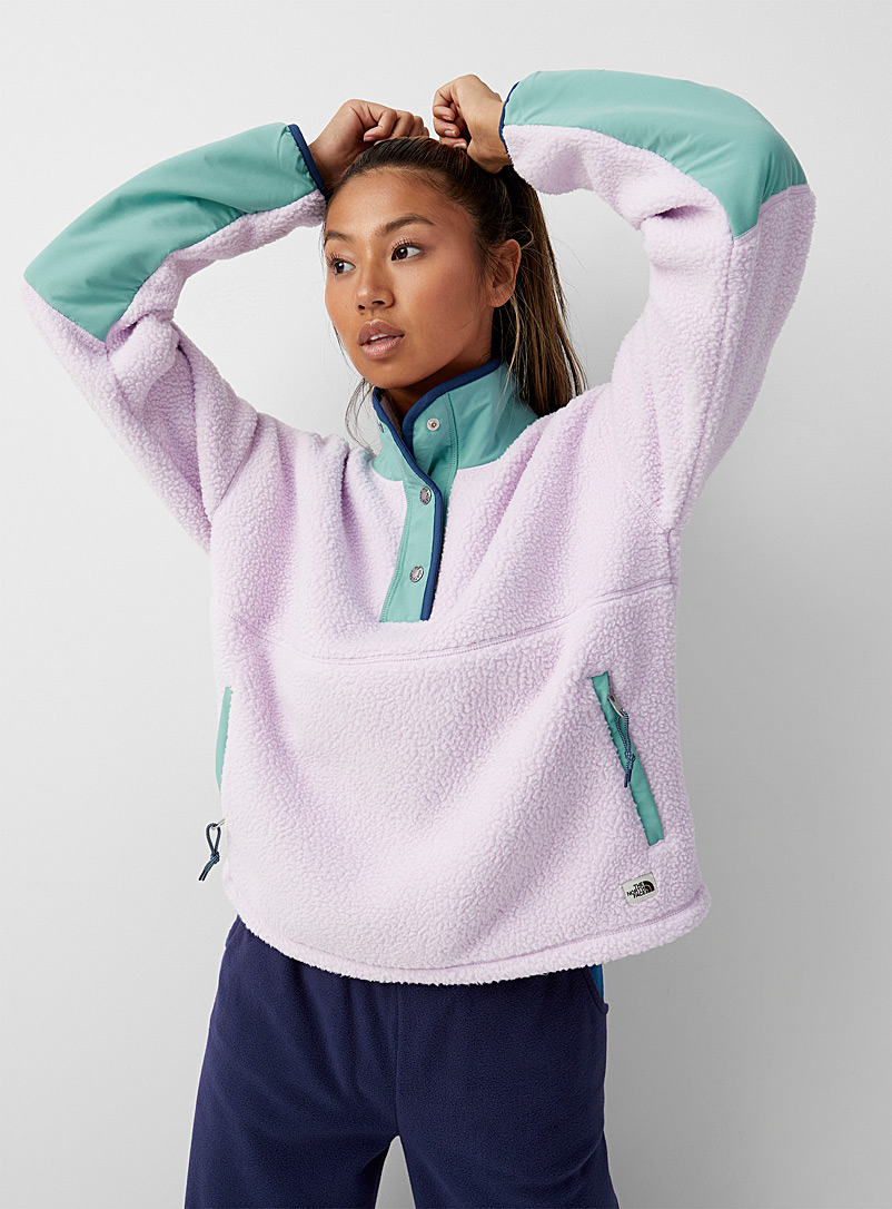 The North Face Lilacs Cragmont mock-neck sherpa fleece sweatshirt for women