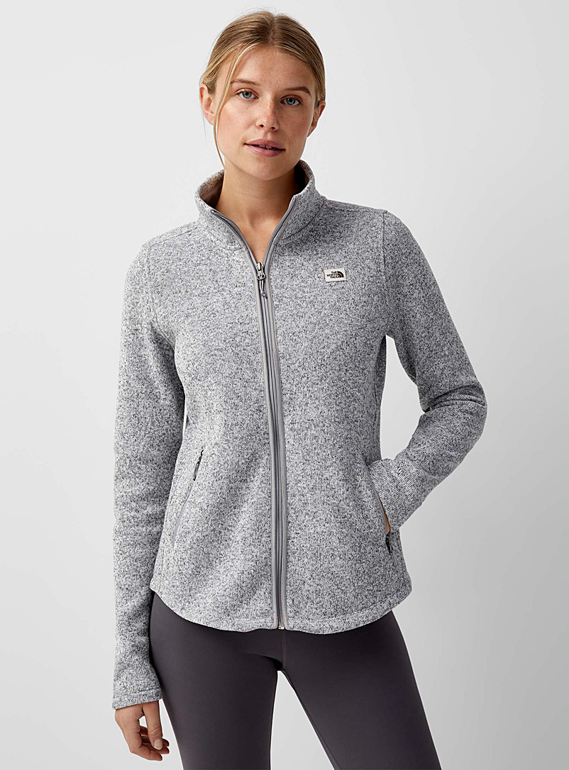 The North Face Grey Crescent heathered knit cardigan for women
