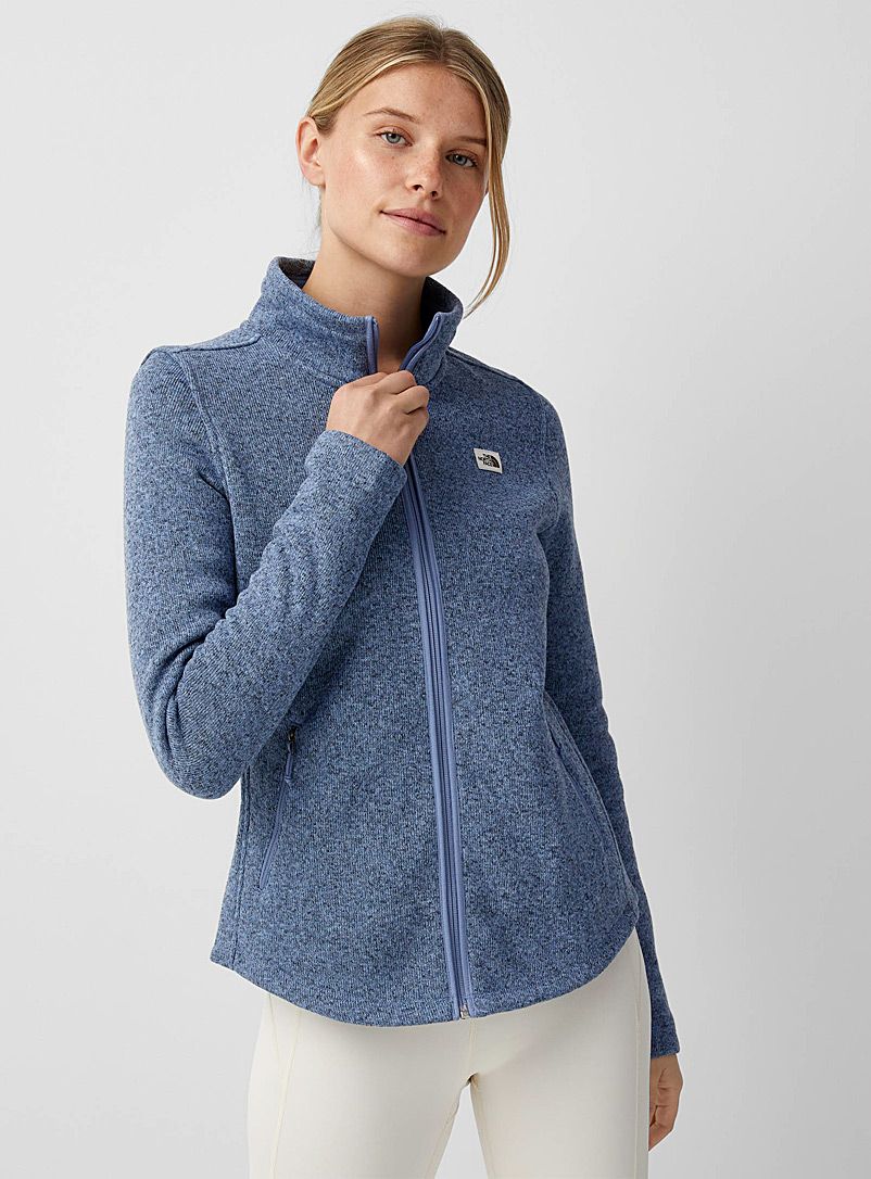 The North Face Blue Crescent heathered knit cardigan for women