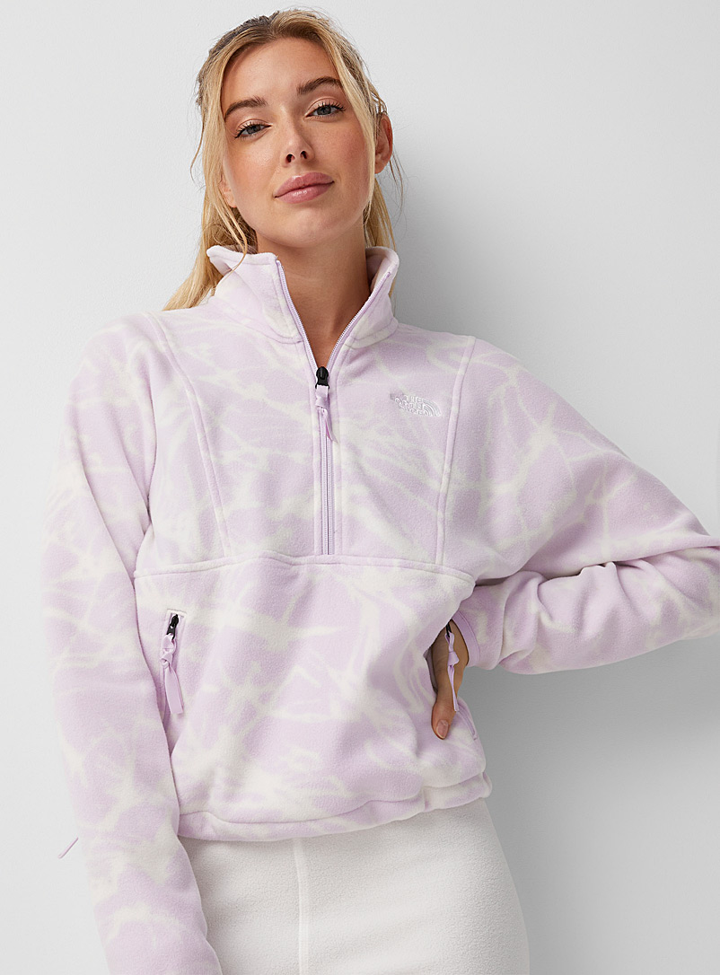 The North Face Patterned Ecru TKA Attitude marbled half-zip polar fleece sweatshirt for women