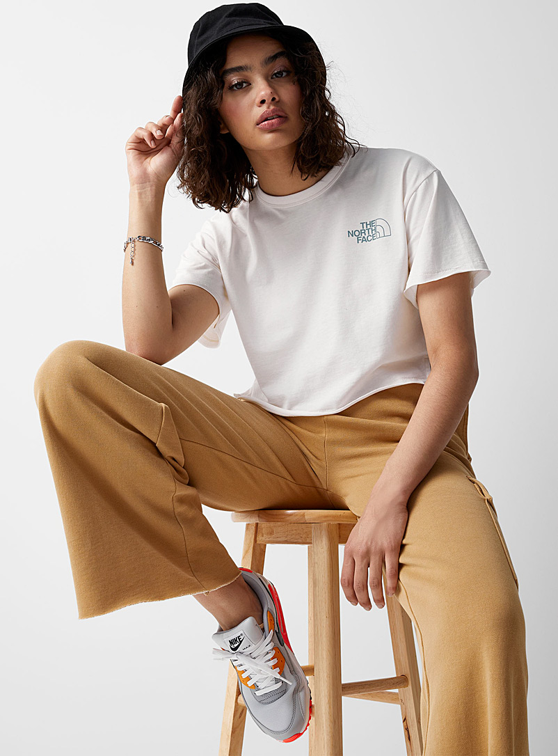 The North Face Ivory White Himalayan cropped tee for women