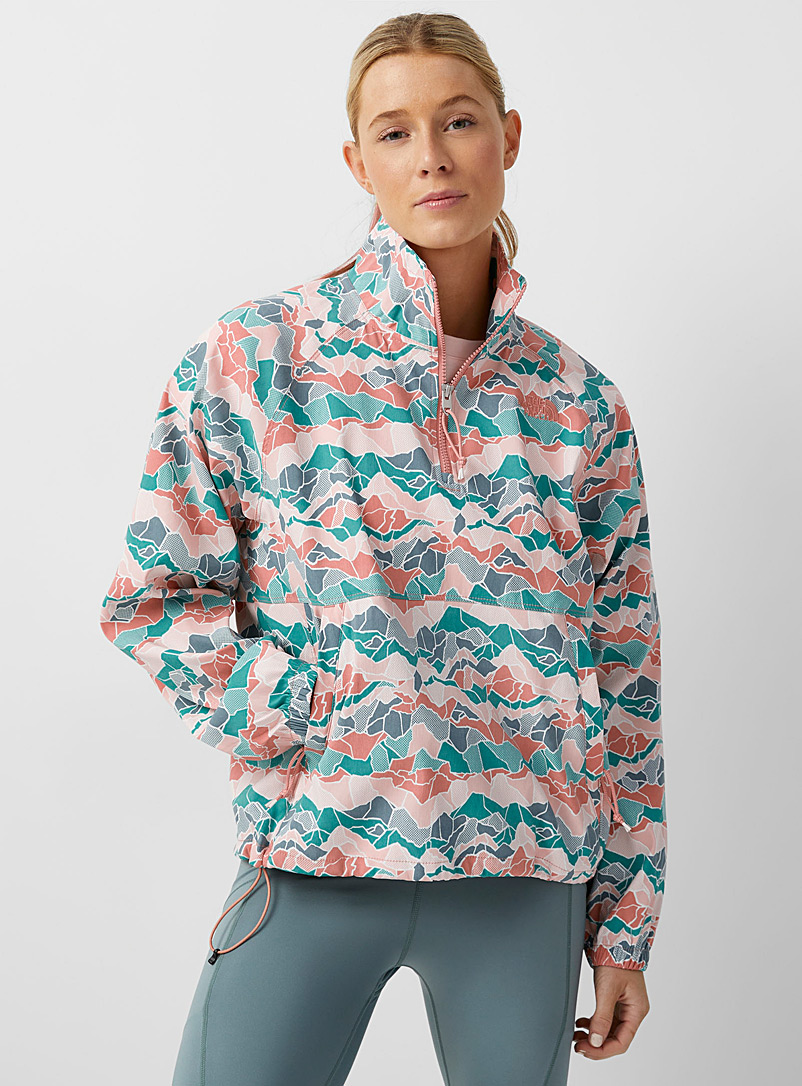 The North Face Patterned Red Class V rocky mosaic windbreaker anorak for women