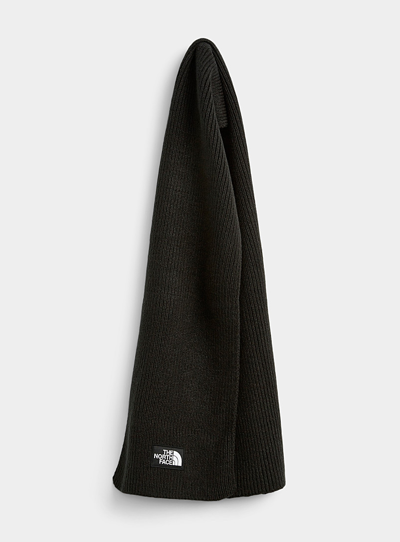 The North Face: L'écharpe tricot côtelé écusson Noir pour homme