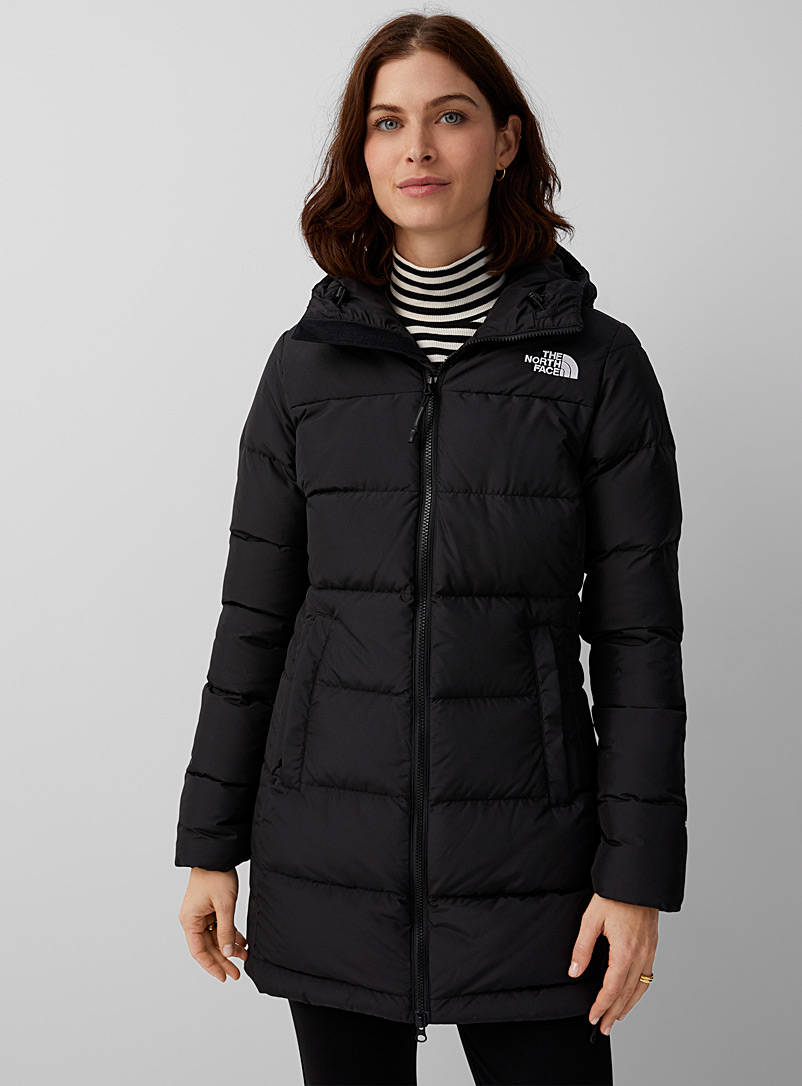 The North Face Black Gotham 3/4 puffer parka for women