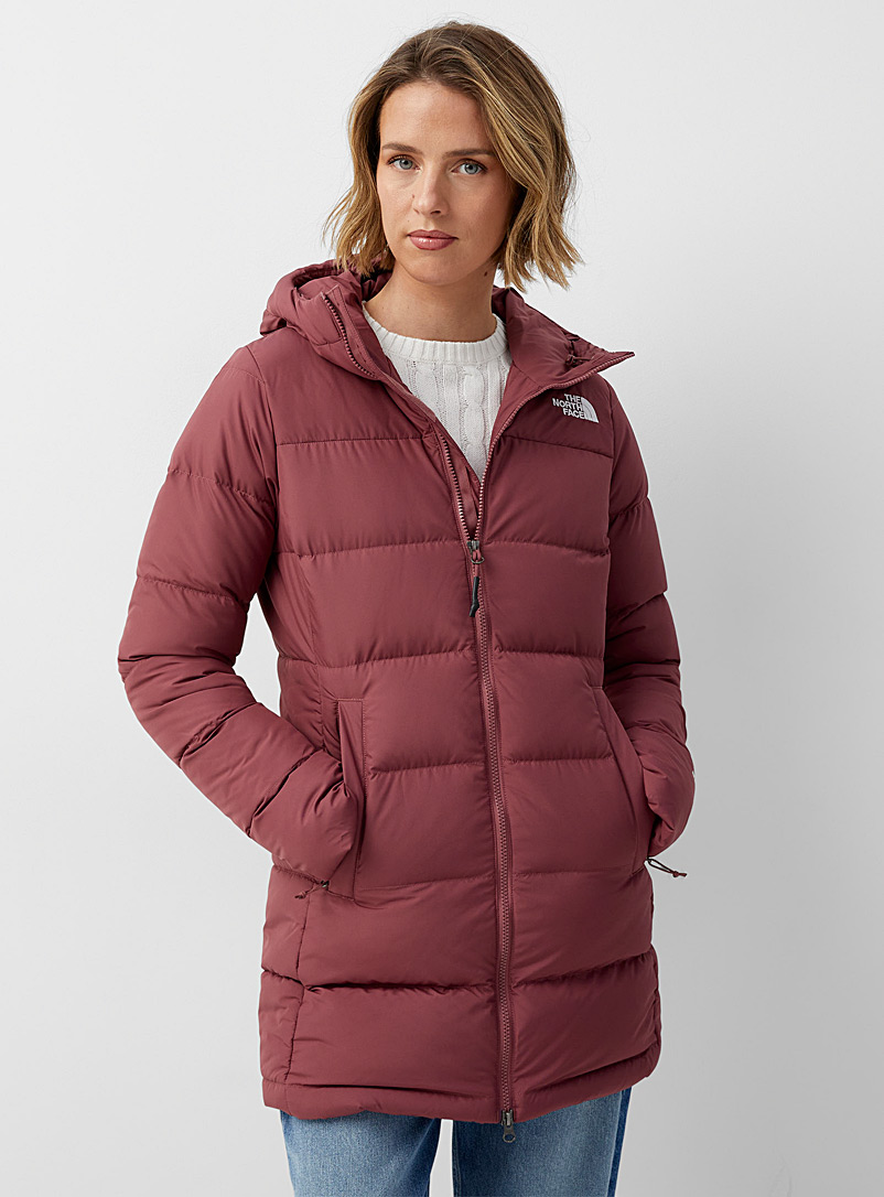 The North Face Ruby Red Gotham 3/4 puffer parka for women
