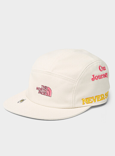 Straight-visor embroidered cap