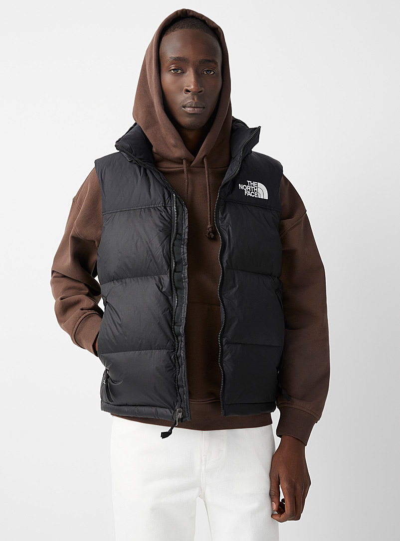 The North Face Black Nuptse retro quilted jacket for men