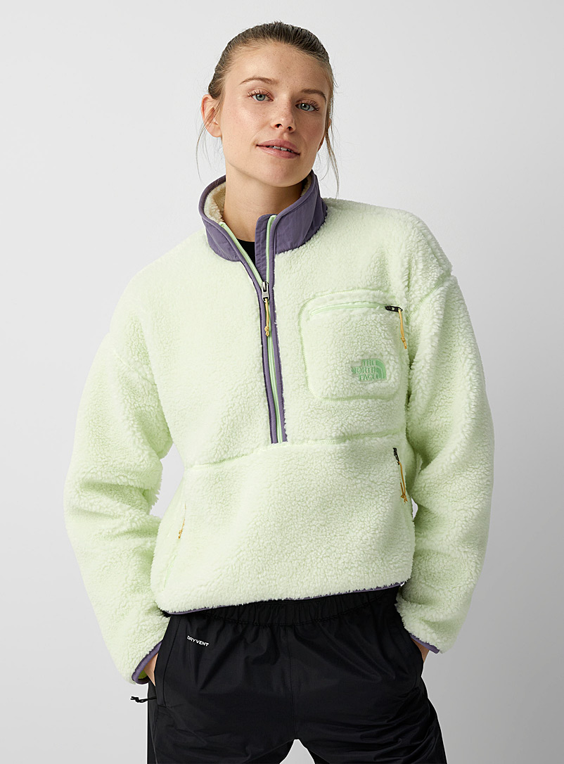 The North Face Lime Extreme Pile zip-neck sherpa sweatshirt for women