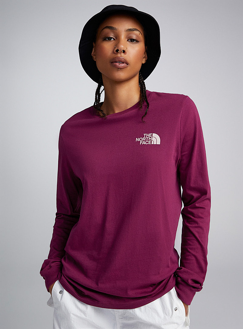 The North Face Magenta Logo-sleeve tee for women