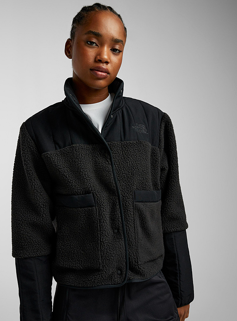 The North Face Denali cropped fleece jacket in black