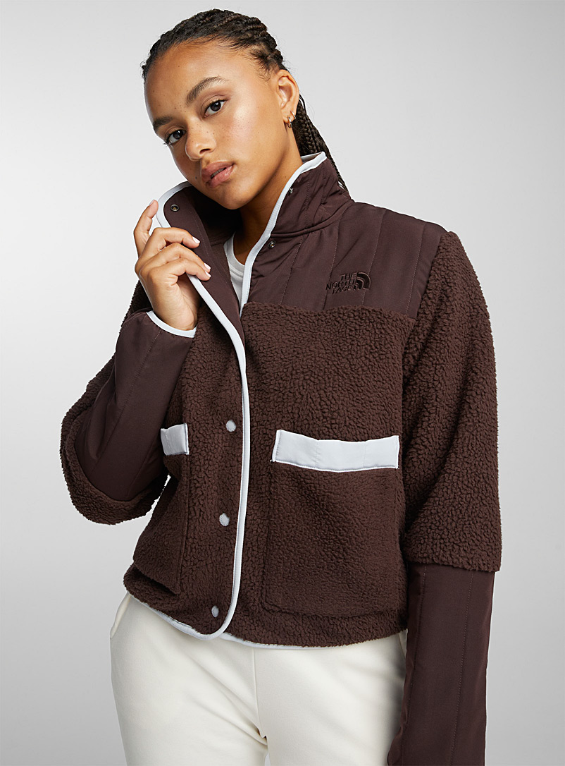 The North Face Brown Cragmont mock-neck sherpa fleece jacket for women