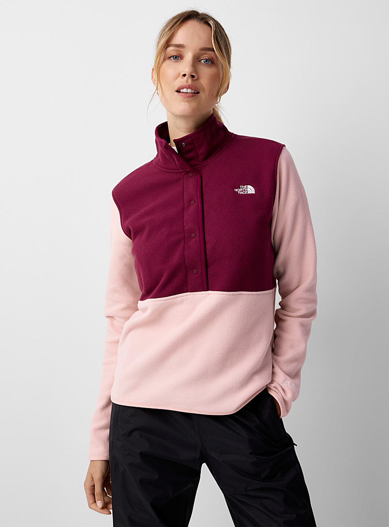 The North Face Pink Polartec colour block polar fleece pullover for women