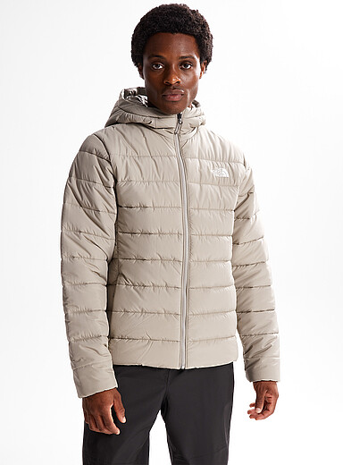 The North Face: La veste matelass&eacute;e &agrave; capuche Aconcagua 3 Beige pour homme