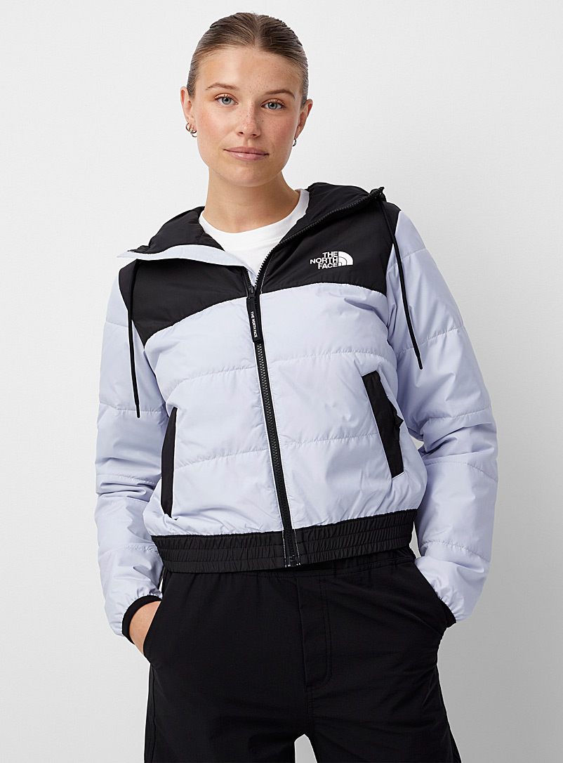The North Face Baby Blue Highrail hooded quilted jacket for women